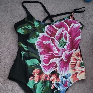 Womens Kona Sol One Piece Floral Swimsuit Size 16W